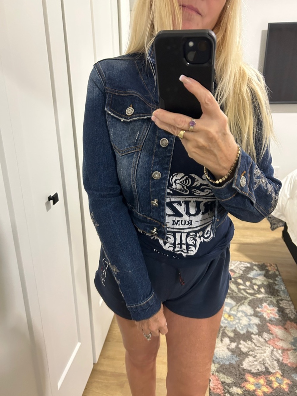 Bebina Cropped Embellished Denim Jacket |Size Small - Picture 14 of 16